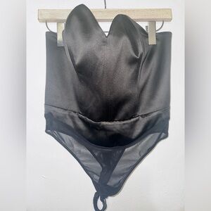 House of CB London Black Corset Mesh Bodysuit (Size L) - Worn Once